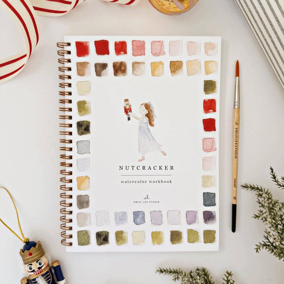 emily lex studio Holiday Nutcracker watercolor workbook