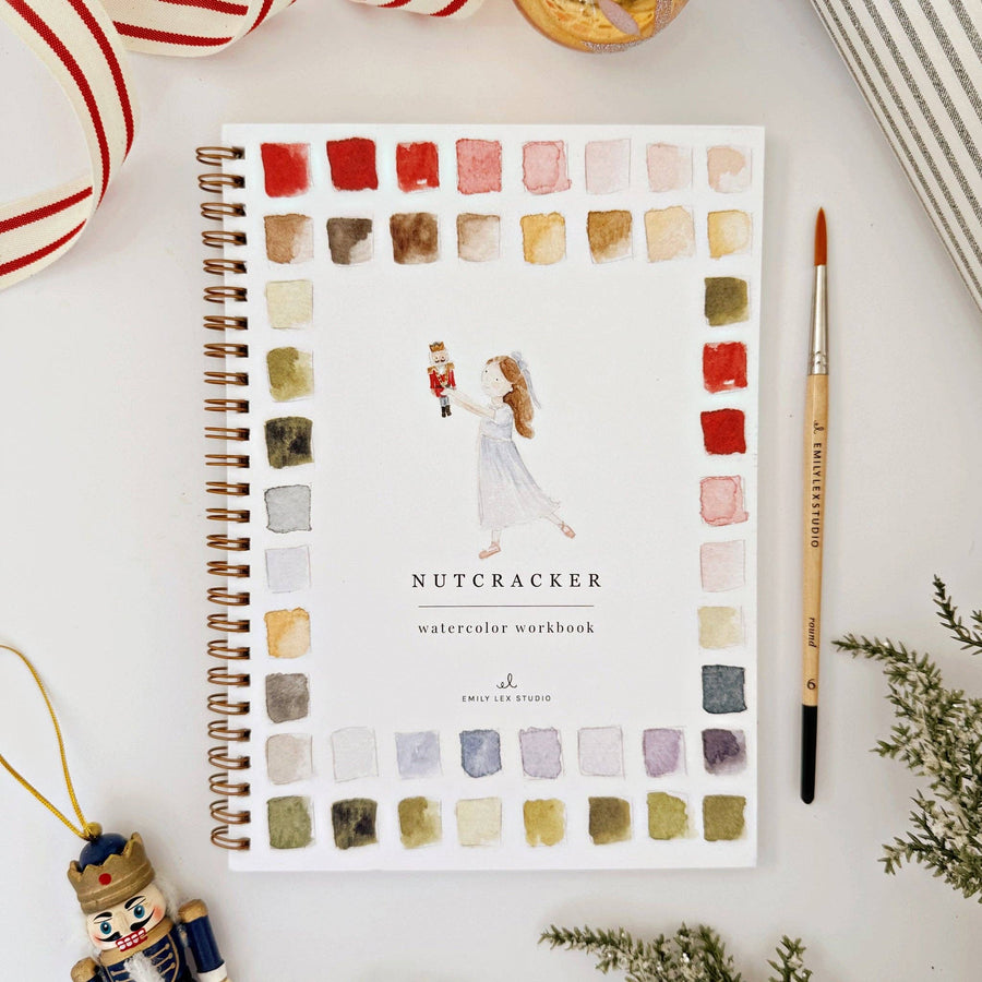 emily lex studio Holiday Nutcracker watercolor workbook