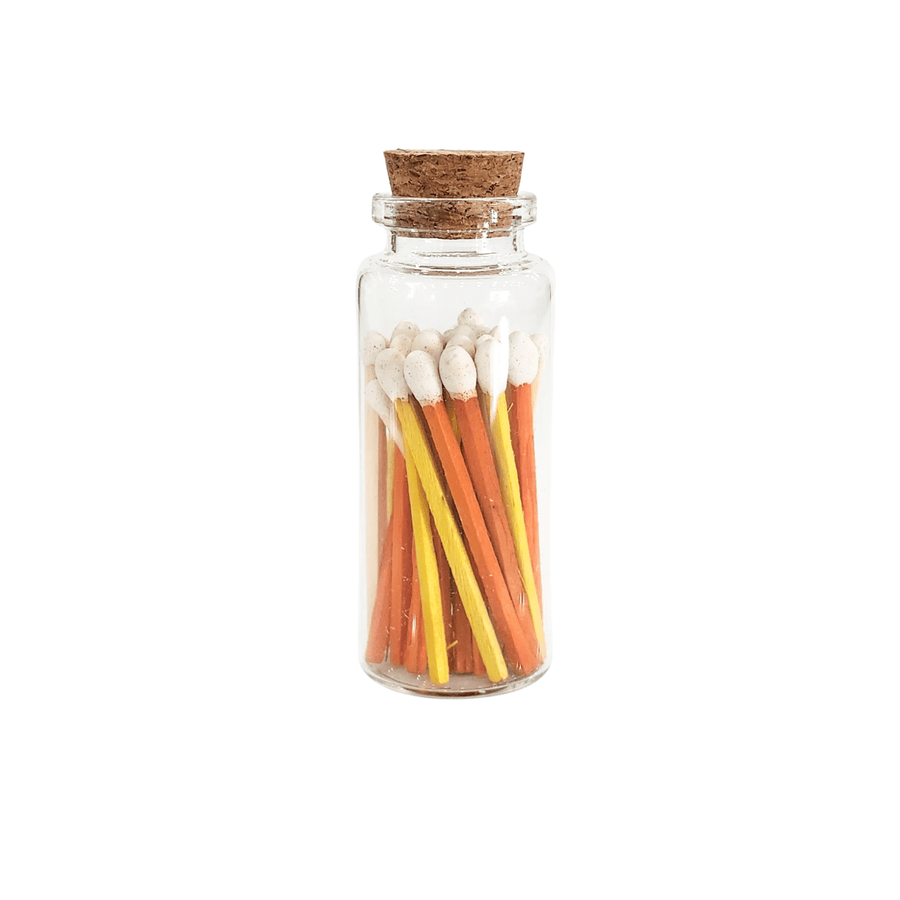 Enlighten the Occasion Gifts Color Stick Candy Corn Matches in Medium Corked Vial
