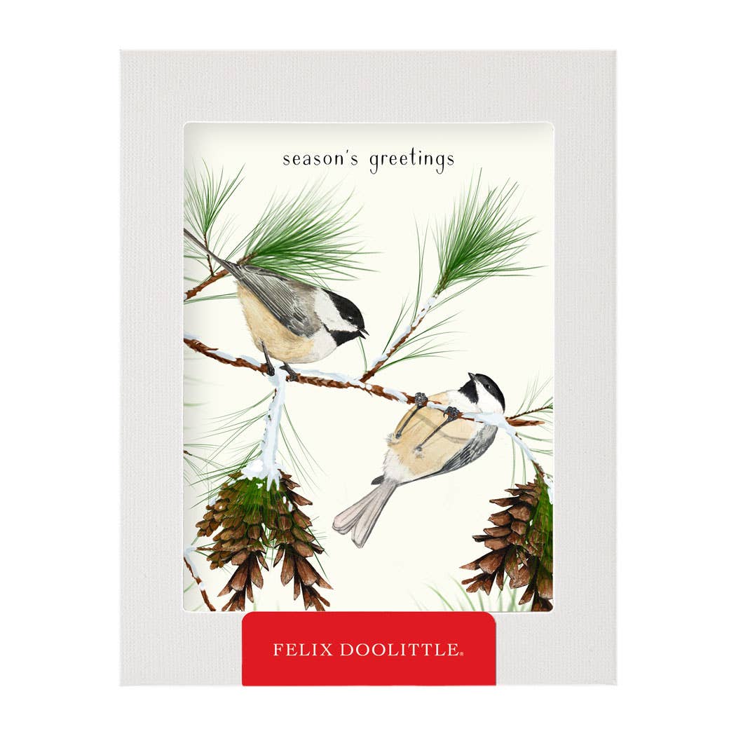 Felix Doolittle Holiday Chickadees - Boxed Holiday Christmas Cards