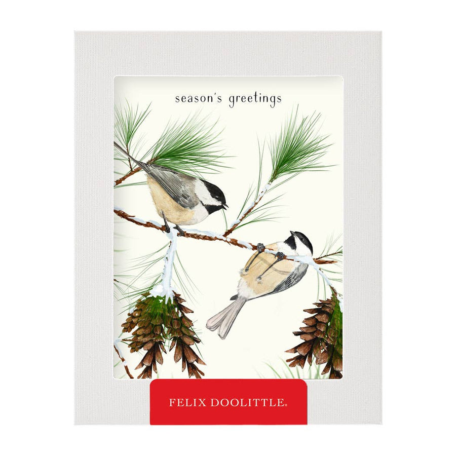 Felix Doolittle Holiday Chickadees - Boxed Holiday Christmas Cards