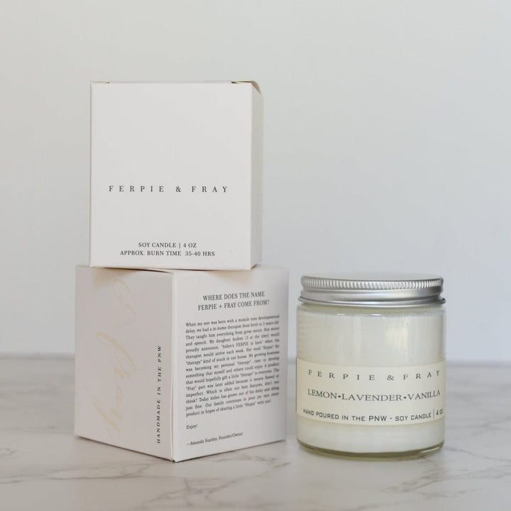 Ferpie & Fray Candle Lemon Lavender Vanilla Candle