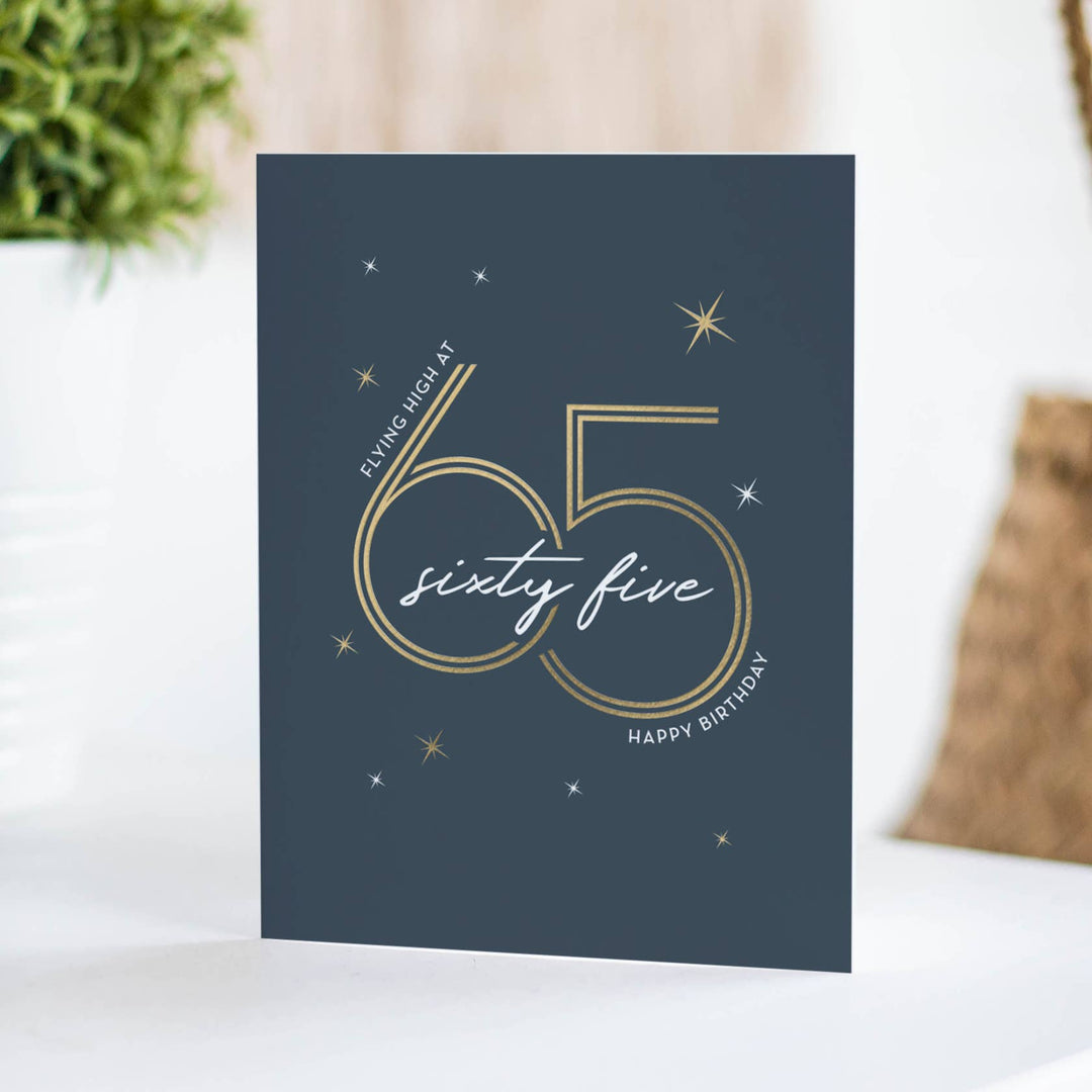 Fine Moments Cards Flying High at 65 Milestone Birthday Card