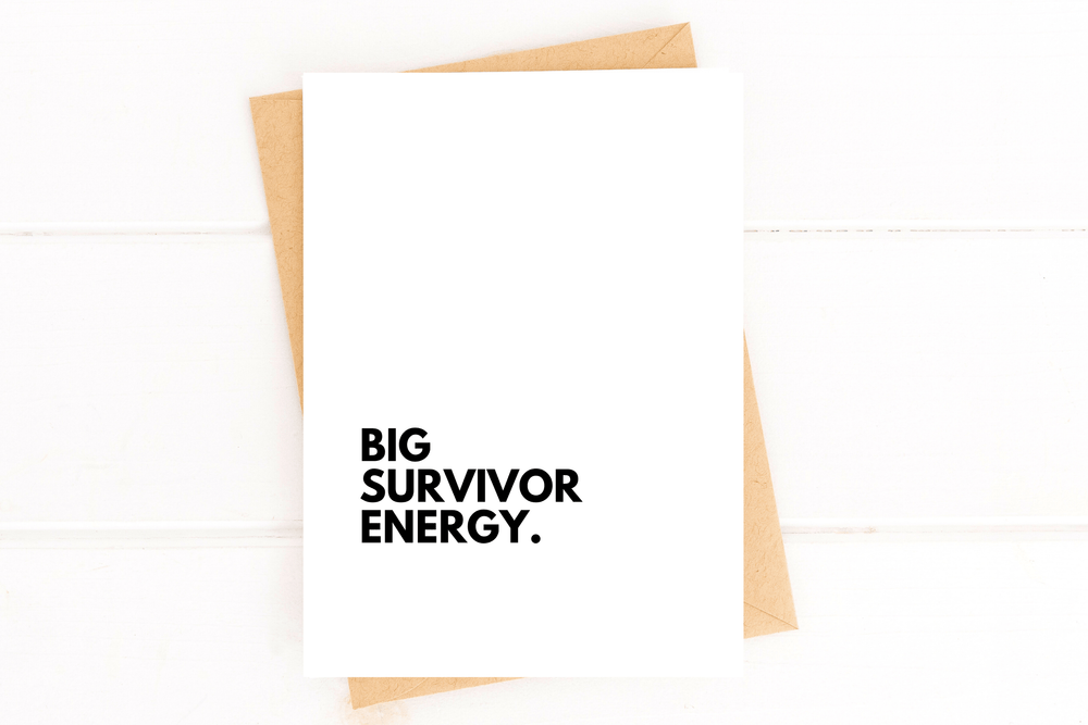 Five Dot Post Card Big Survivor Energy Cancer Support Card Chemo Greeting Card