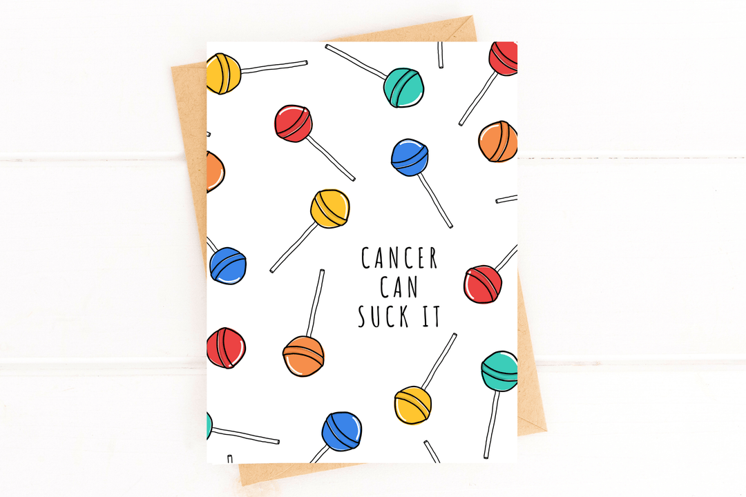 Five Dot Post Card Cancer Can Suck It Get Well Cancer Card