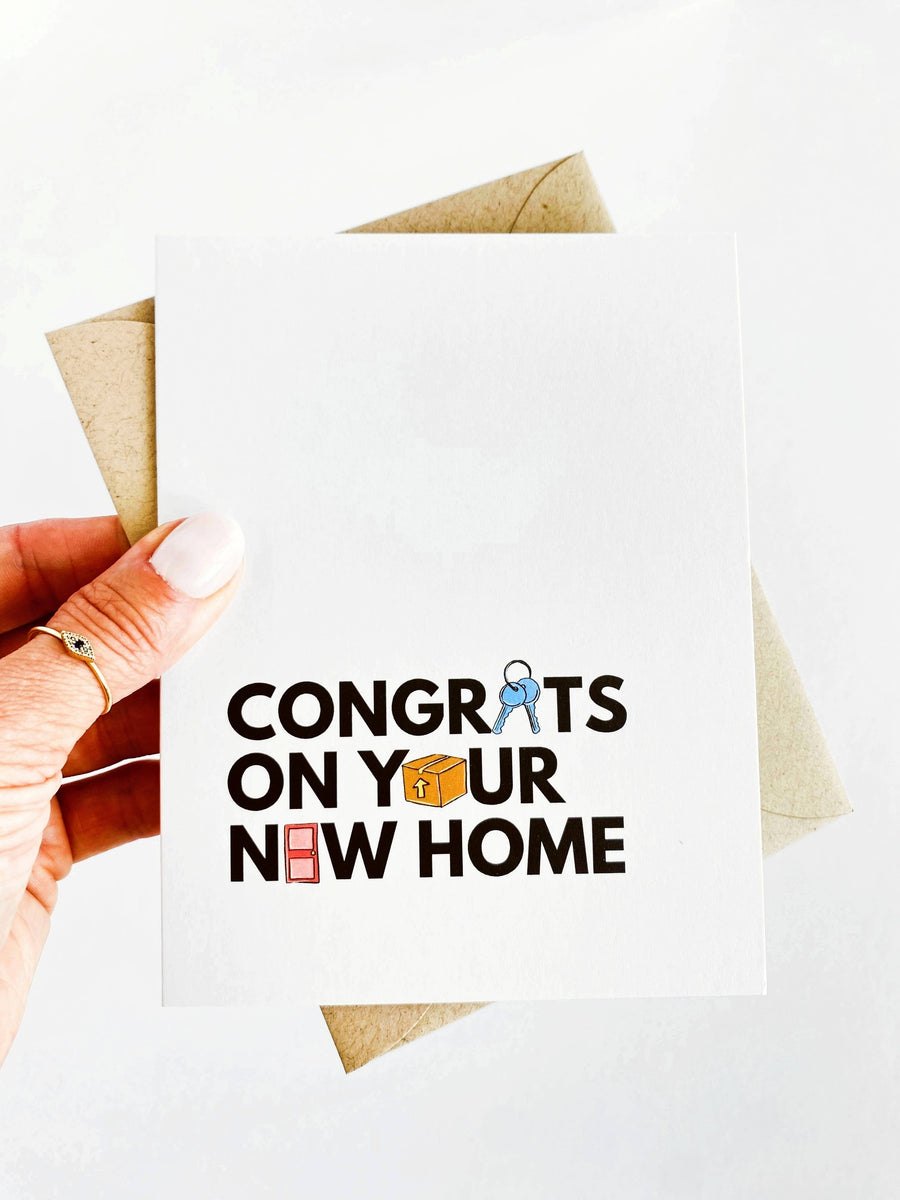 Five Dot Post Card Congrats on Your New Home Moving Card New Housewarming Card