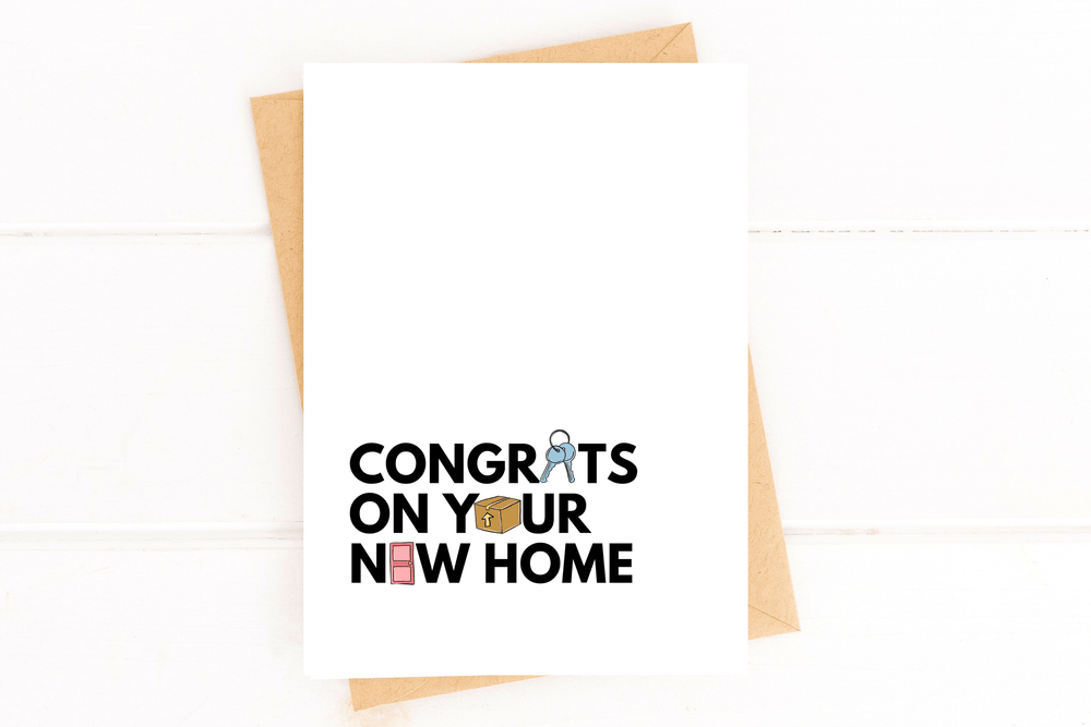 Five Dot Post Card Congrats on Your New Home Moving Card New Housewarming Card