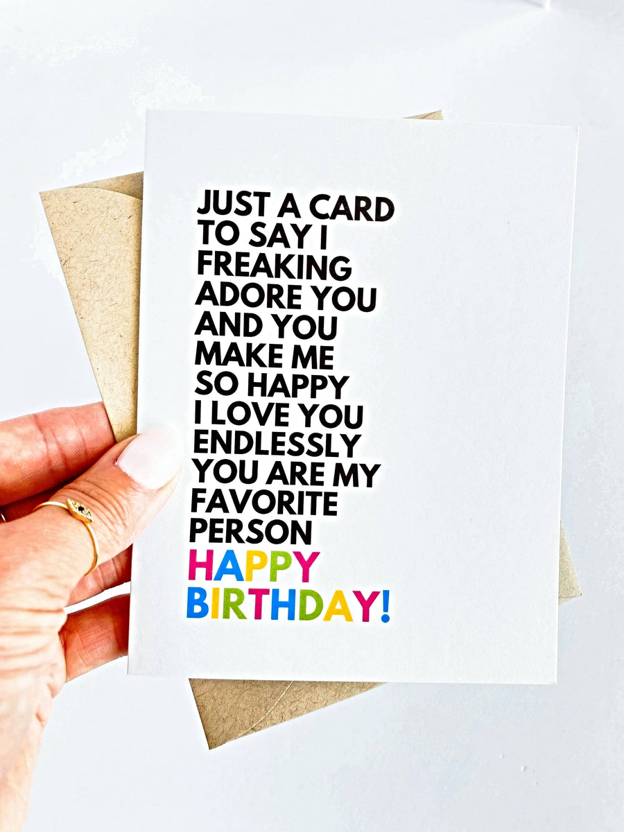 Five Dot Post Card I Love You So Much You're My Favorite Person Birthday Card