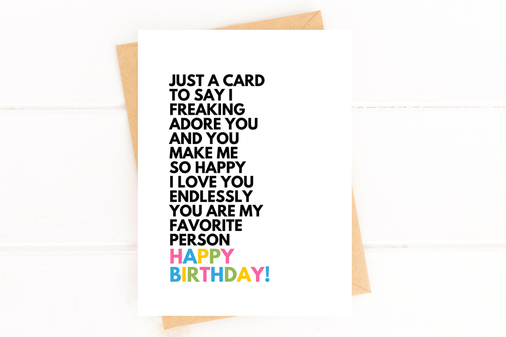 Five Dot Post Card I Love You So Much You're My Favorite Person Birthday Card