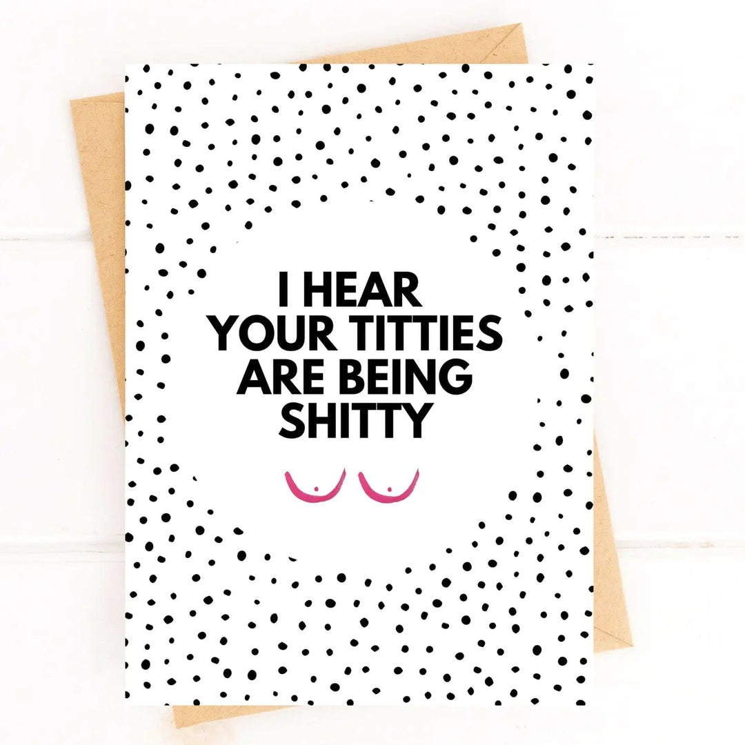 Five Dot Post Card Titties Being Shitty Card