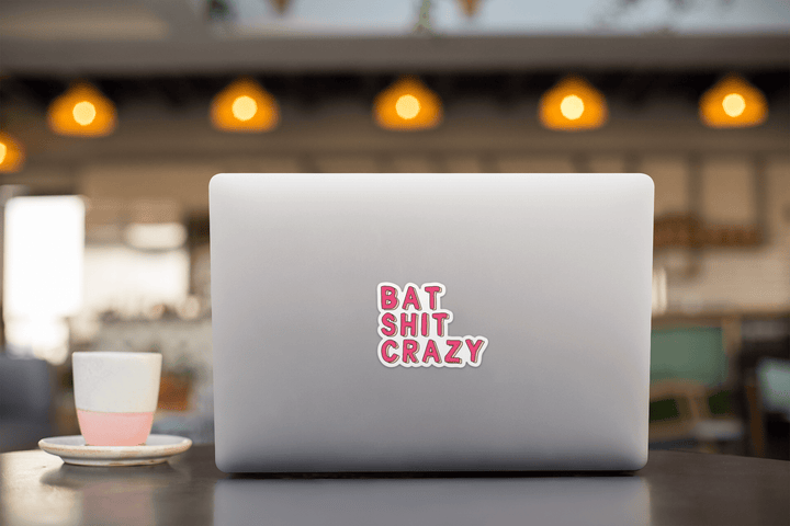 Five Dot Post Cards Bat Shit Crazy Funny Laptop Waterbottle Vinyl Sticker Gift