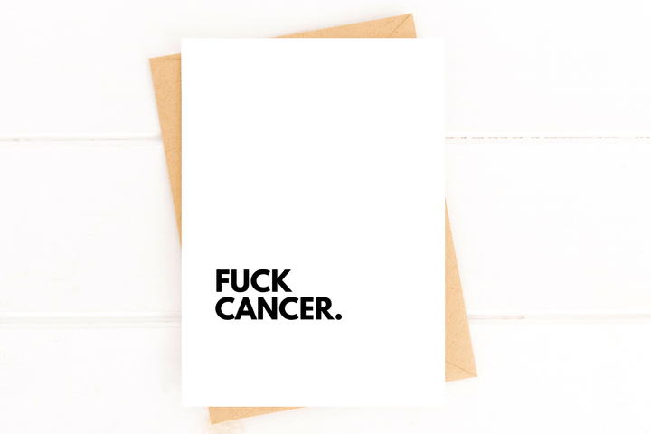 Five Dot Post Cards Fuck Cancer Get Well Cancer and Chemo Support Card