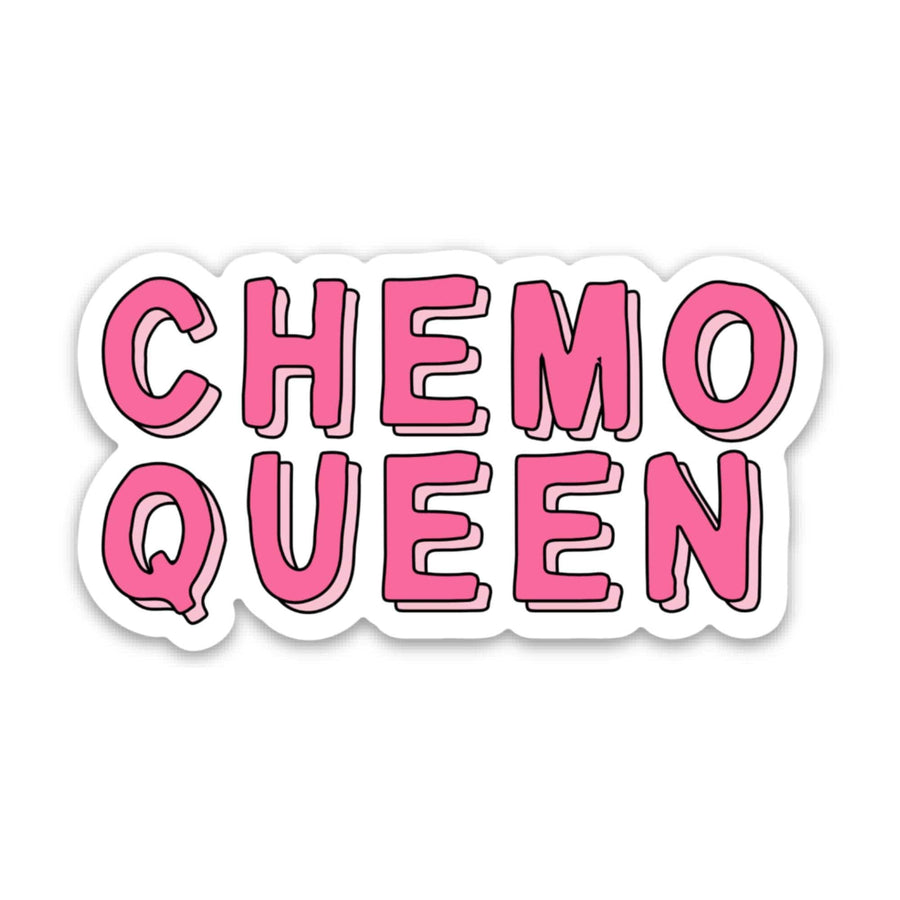 Five Dot Post Sticker Chemo Queen Cancer Support Vinyl Sticker