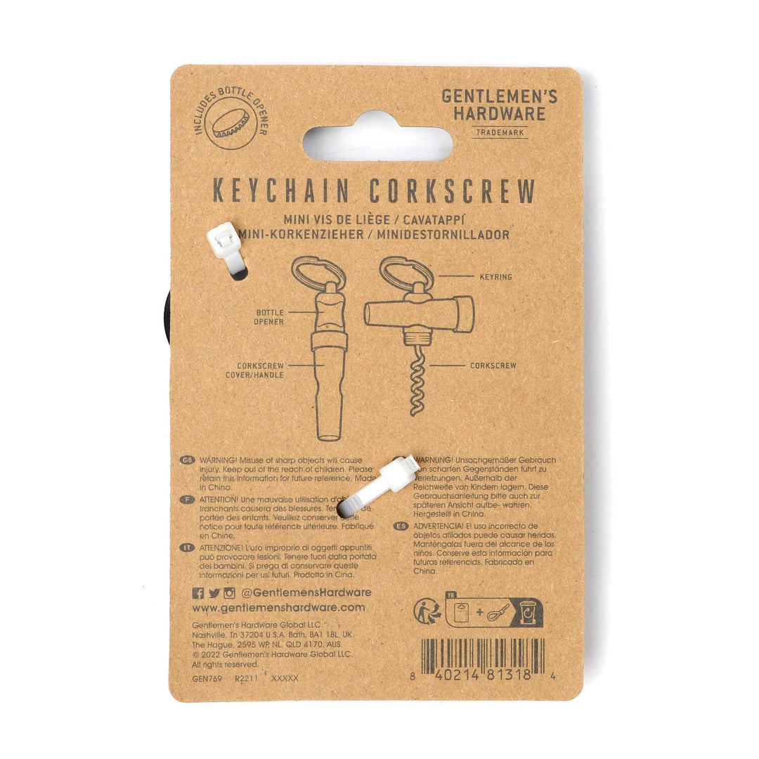 Gentlemen's Hardware Tool Keychain Corkscrew
