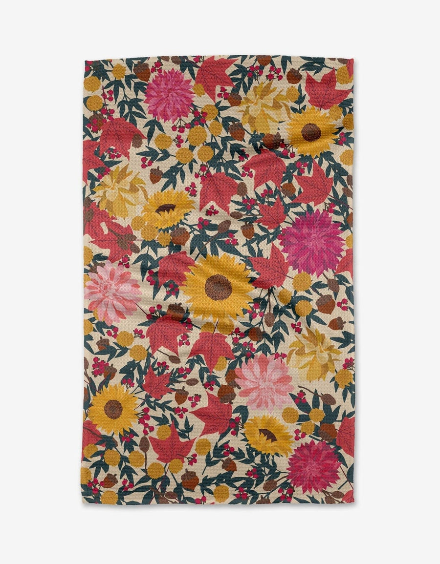 Geometry Kitchen Towels Autumn Blooms Kitchen Tea Towel