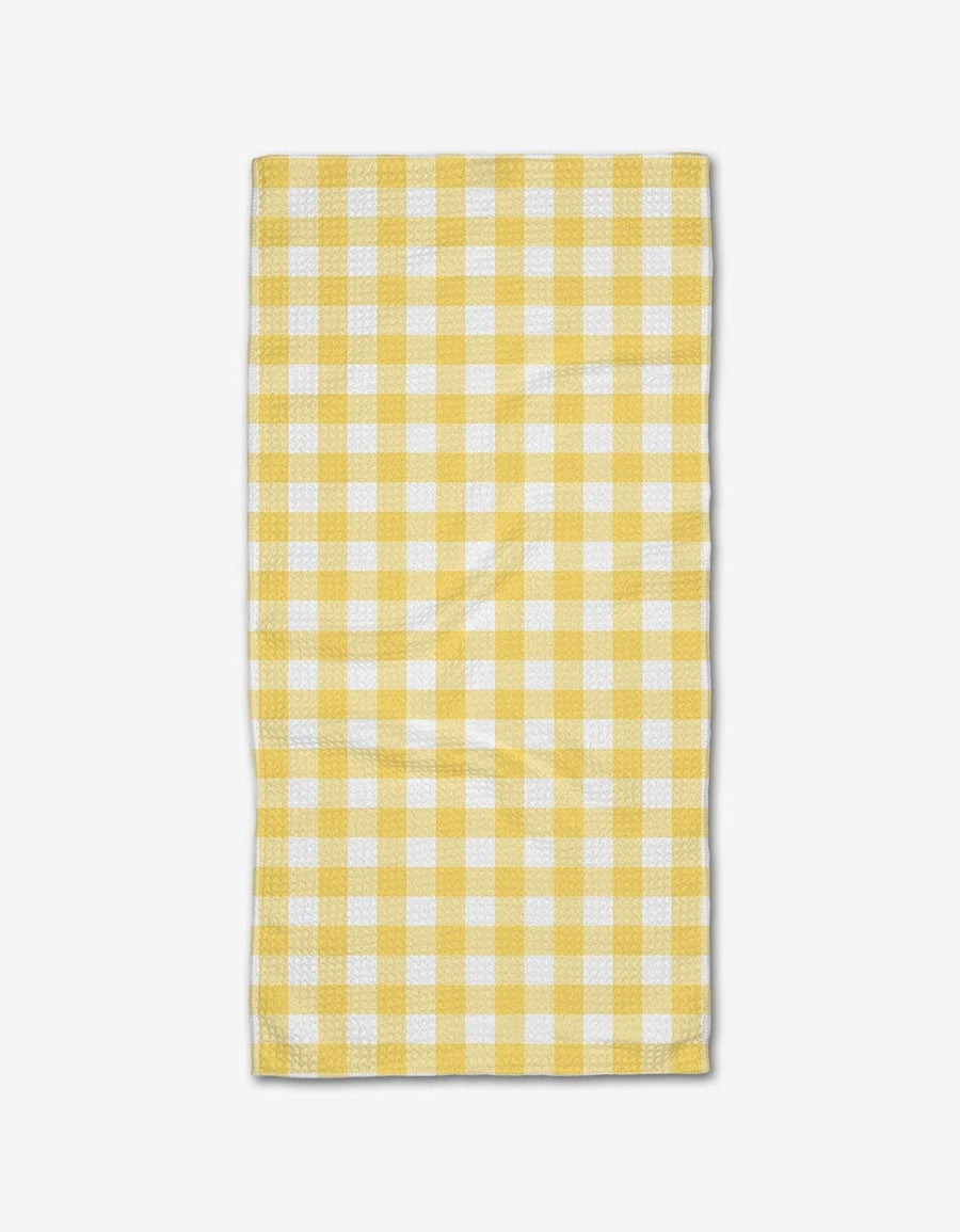 Geometry Tea Towel Lemon Gingham Bar Towel