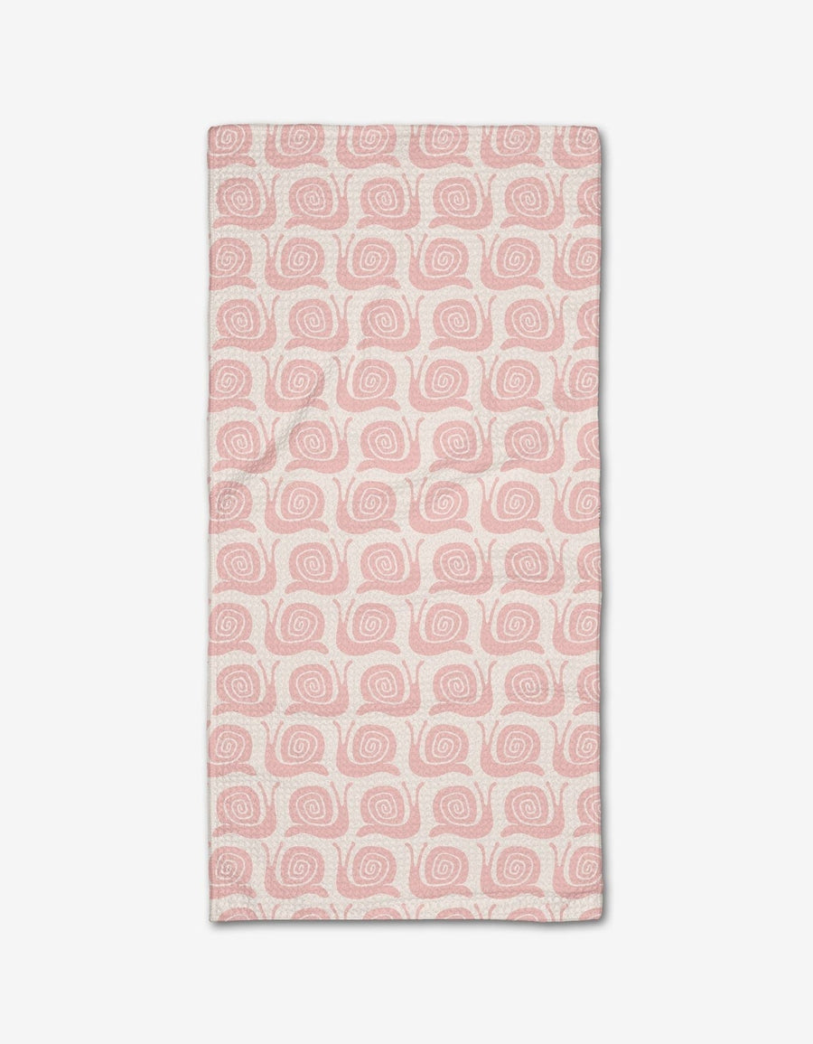 Geometry Tea Towel Pink Snail Party Bar Towel