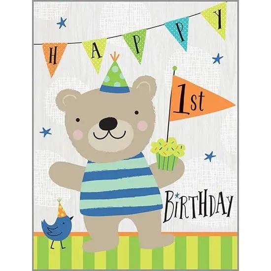 Gina B Designs birthday card First Birthday Bear - Birthday Card