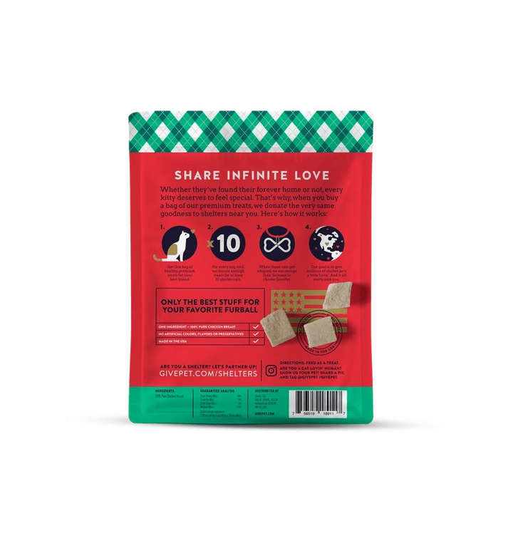 GivePet Holiday Santa Claws Freeze Dried Christmas Cat Treats - 1 oz Bag
