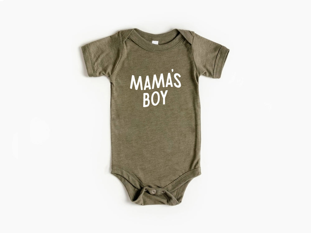 Gladfolk Baby Clothes 3-6M Mama's Boy Modern Baby Bodysuit
• Olive Green Outfit