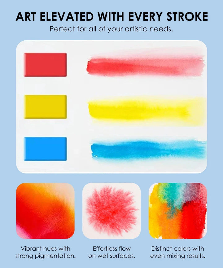 Grabie Gifts Foldable Watercolor Set Of 56 With Water Brush - Beige