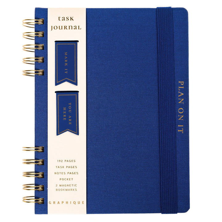Graphique de France Paper Cobalt Blue 6 x 8 Fabric-Covered Journal with Magnetic Bookmarks
