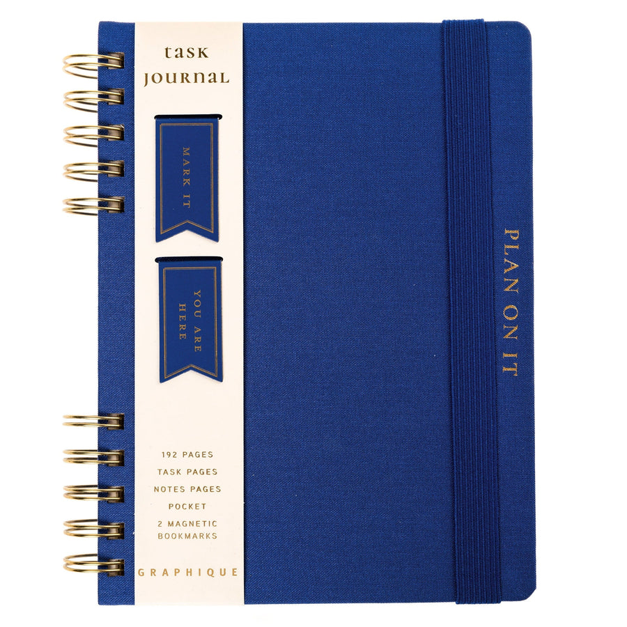 Graphique de France Paper Cobalt Blue 6 x 8 Fabric-Covered Journal with Magnetic Bookmarks