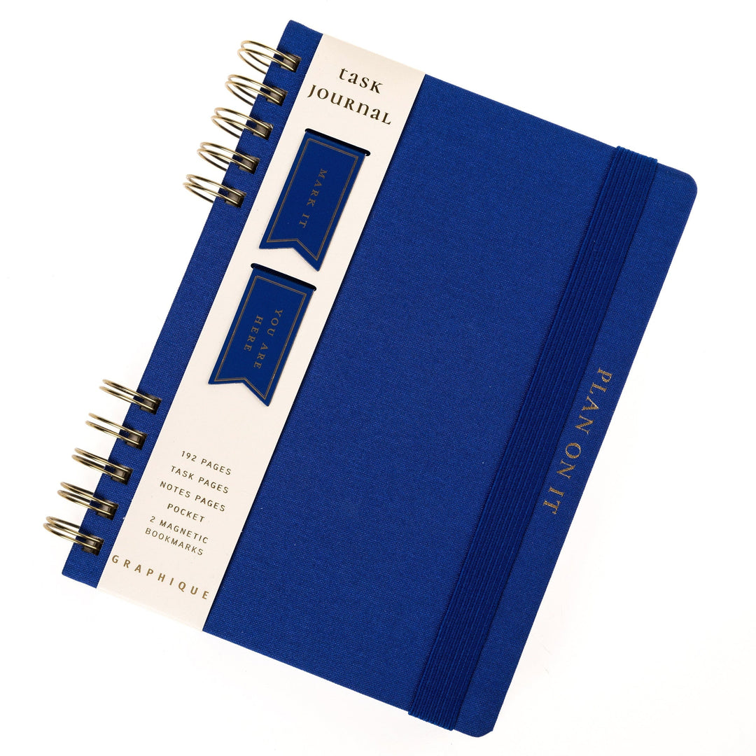Graphique de France Paper Cobalt Blue 6 x 8 Fabric-Covered Journal with Magnetic Bookmarks