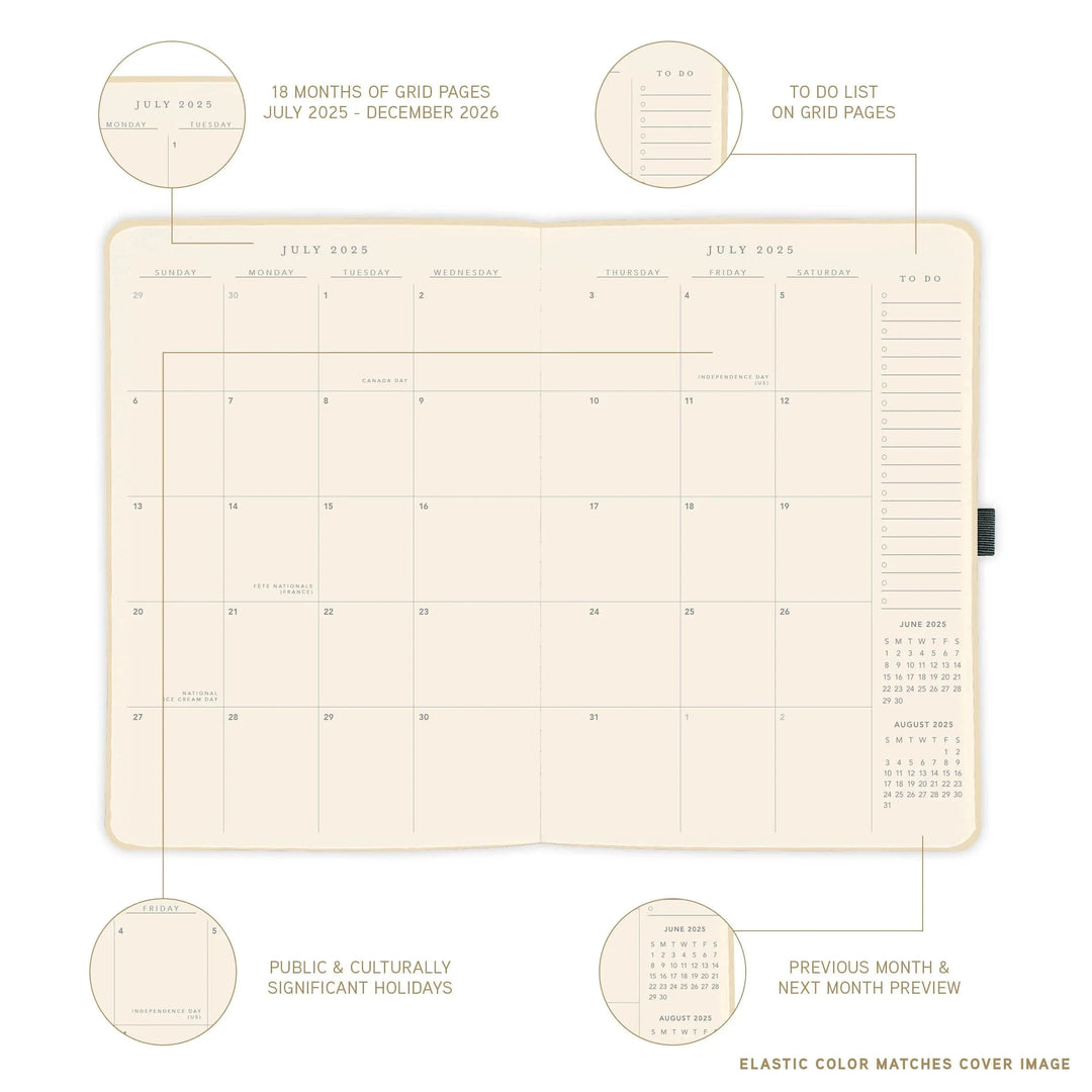 Graphique de France Paper Glossy 6 x 8 18-Month Vegan Leather Planner