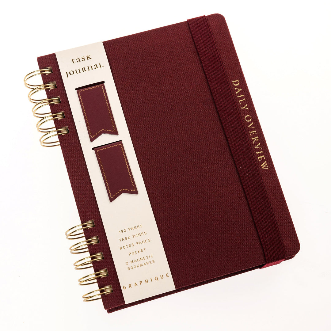 Graphique de France Paper Plum Red 6 x 8 Fabric-Covered Journal with Magnetic Bookmarks