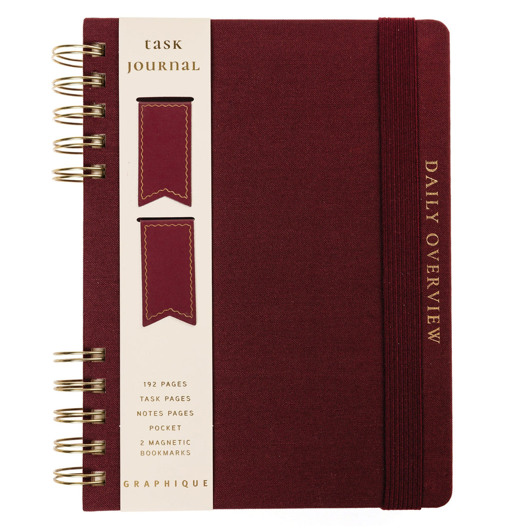 Graphique de France Paper Plum Red 6 x 8 Fabric-Covered Journal with Magnetic Bookmarks