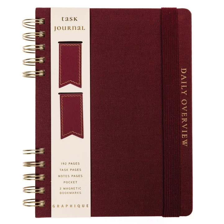 Graphique de France Paper Plum Red 6 x 8 Fabric-Covered Journal with Magnetic Bookmarks