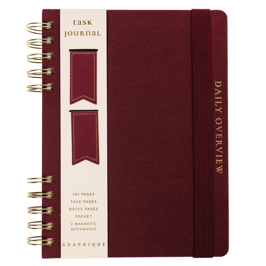 Graphique de France Paper Plum Red 6 x 8 Fabric-Covered Journal with Magnetic Bookmarks