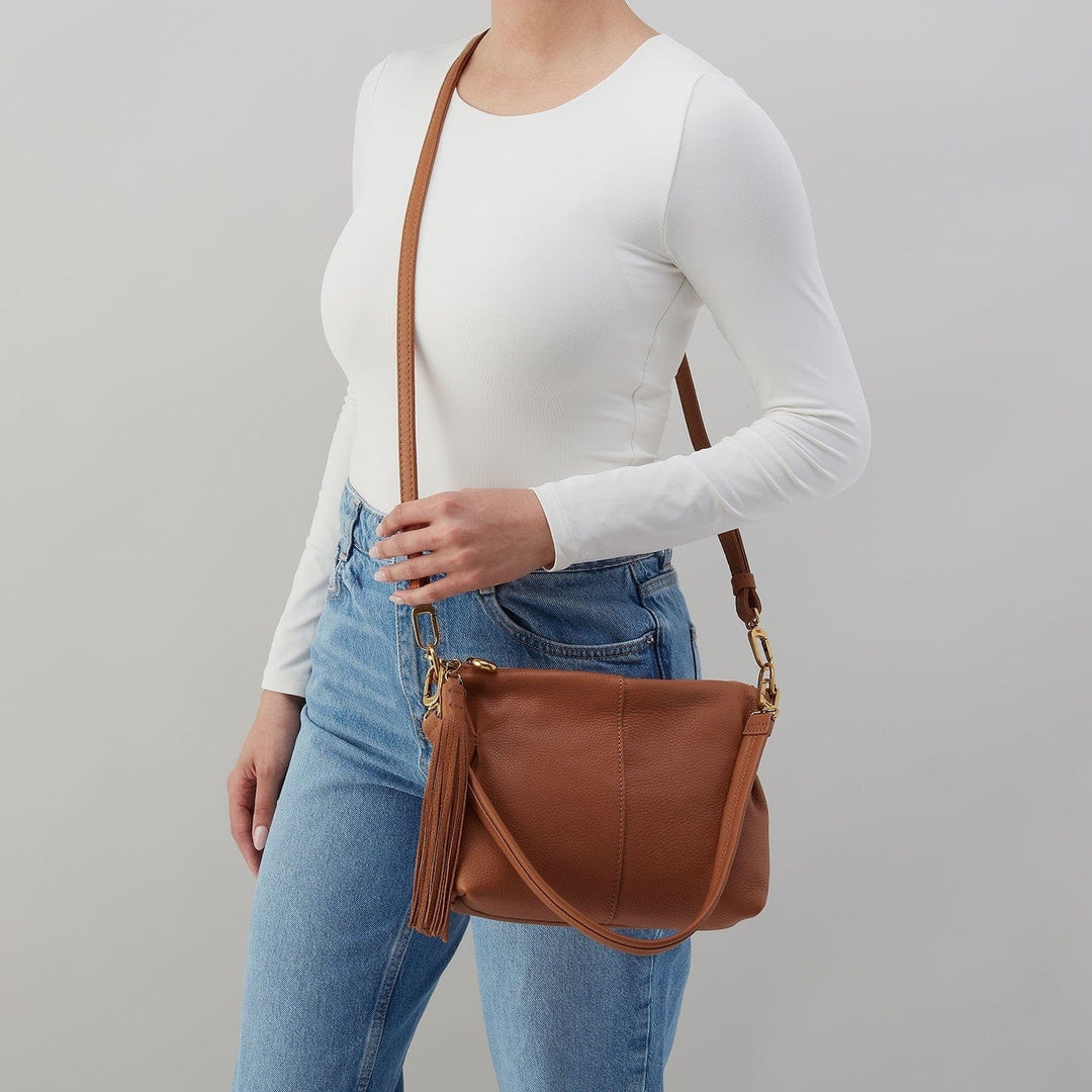 Hobo Fashion Kori Crossbody Bag - Pebbled Leather | Warm Honey