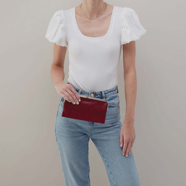 Hobo Fashion Lauren Clutch-Wallet - Polished Leather | Saddleberry