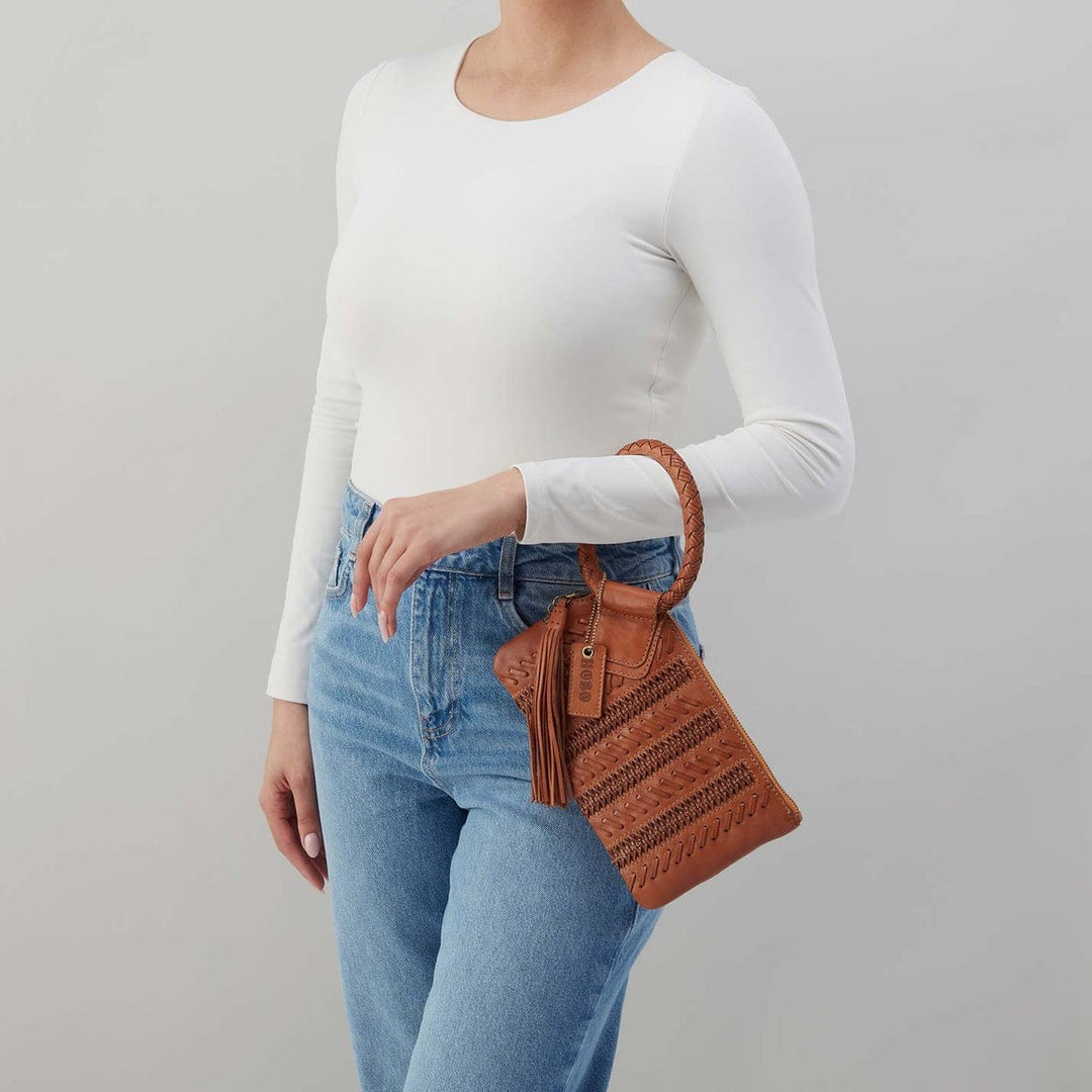 Hobo Fashion Sable Wristlet - Washed Leather | Harvest Wheat