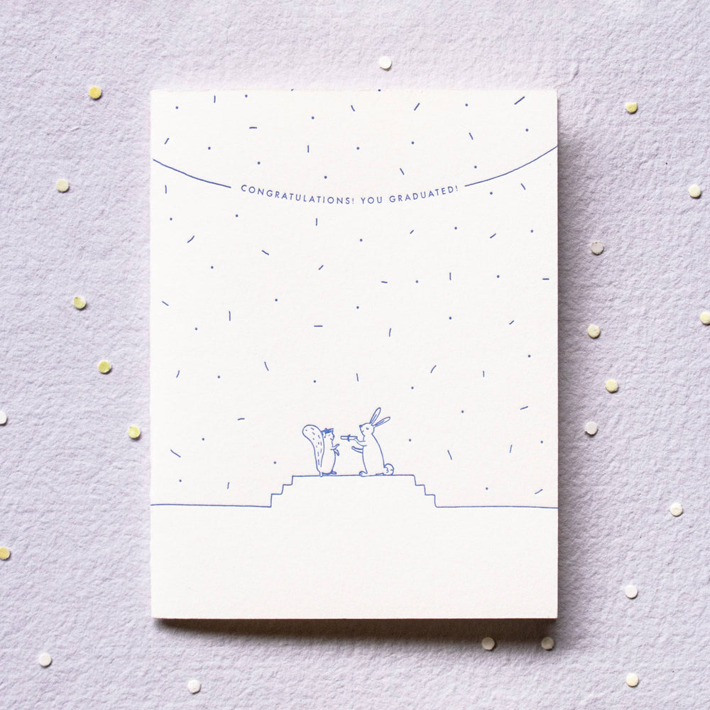 Homework Letterpress Studio Cards Grad Squirrel | Congrats | Letterpress Card