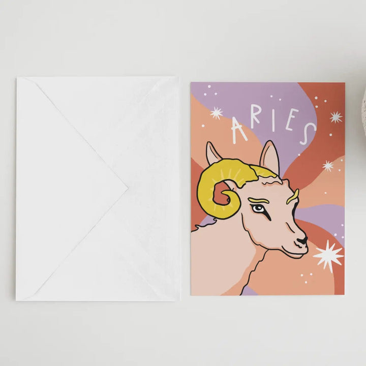 Hustle & Hope birthday card Aries Zodiac Birthday Card