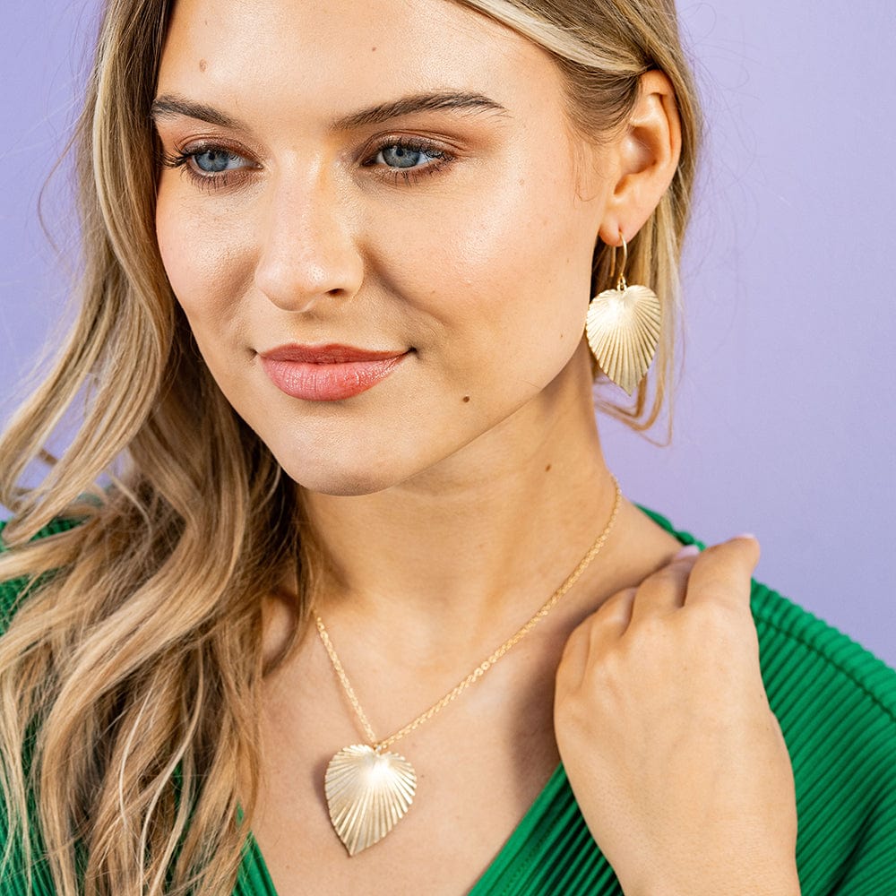 Ink + Alloy Earrings Fernanda Palmetto Dangle Earrings Brass