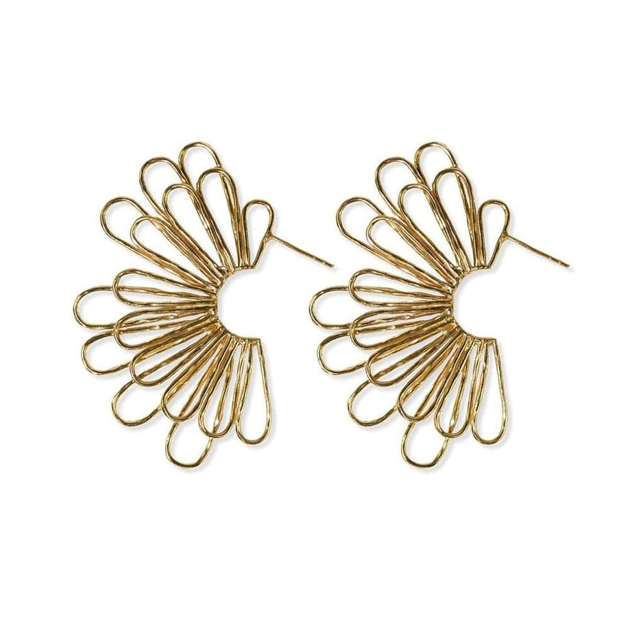 Ink + Alloy Earrings Florence Fanned Layered Loops Post Earrings - Brass