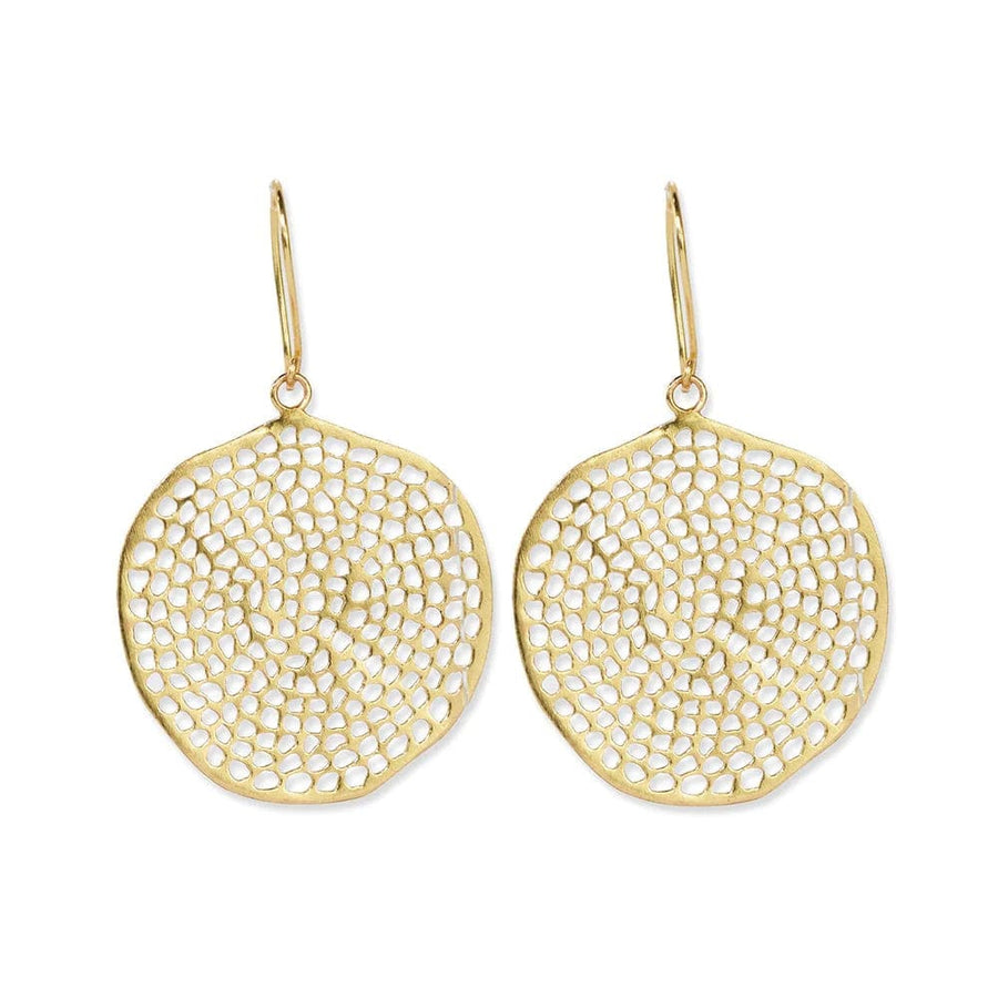 Ink + Alloy Earrings Gretchen Large Circle With Holes Earrings - Brass