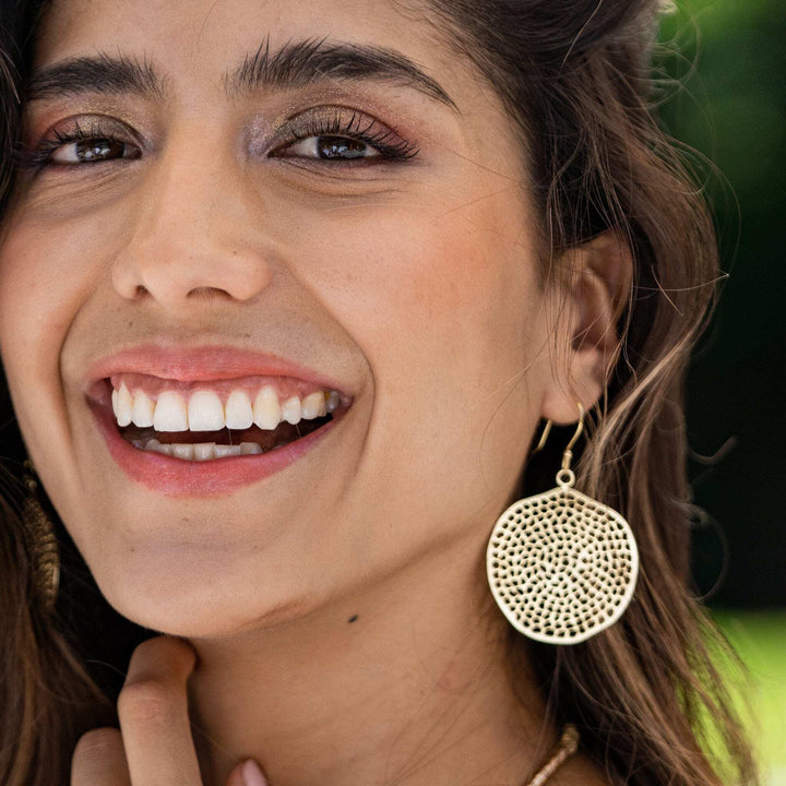 Ink + Alloy Earrings Gretchen Large Circle With Holes Earrings - Brass