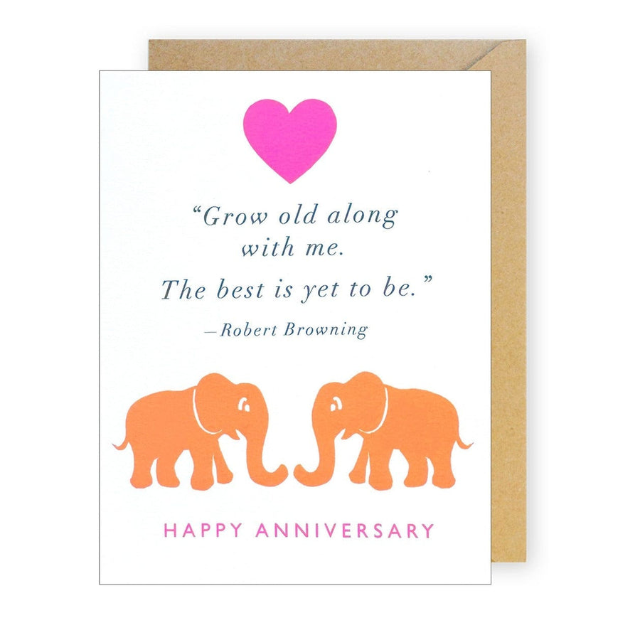 J. Falkner Card Elephants Anniversary Quote Card