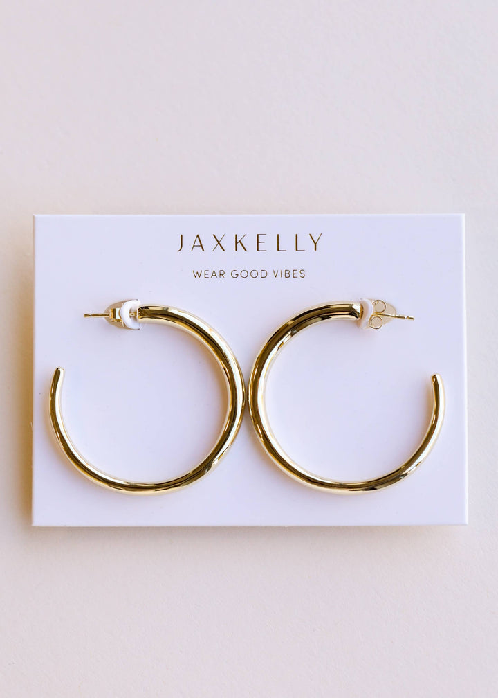 JaxKelly Earrings Everyday Gold Hoop - Large