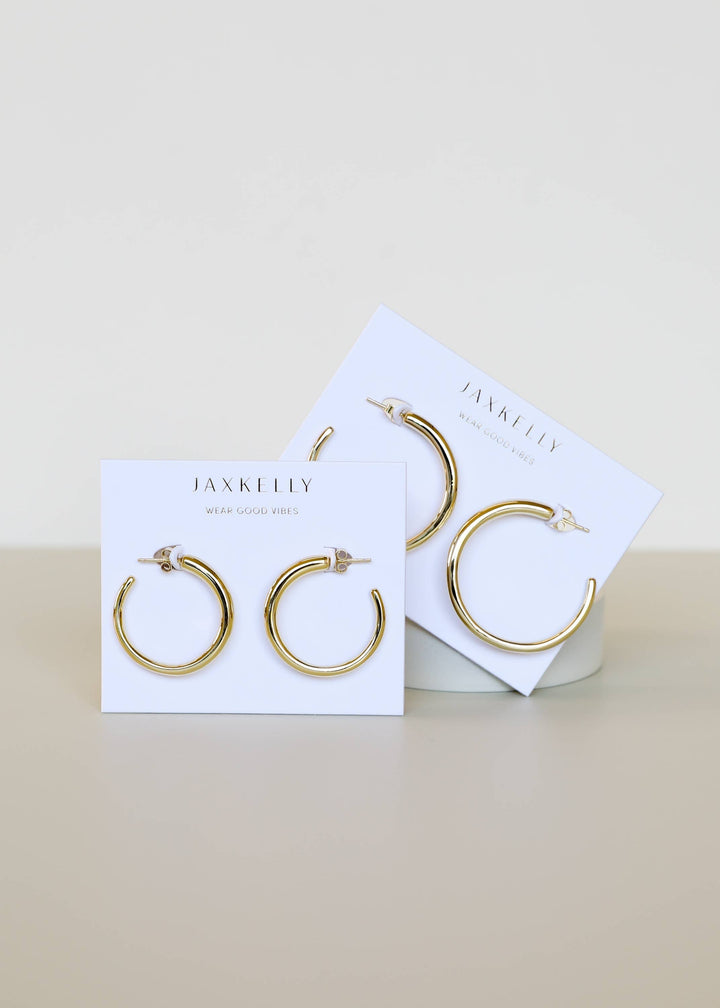 JaxKelly Earrings Everyday Gold Hoop - Medium