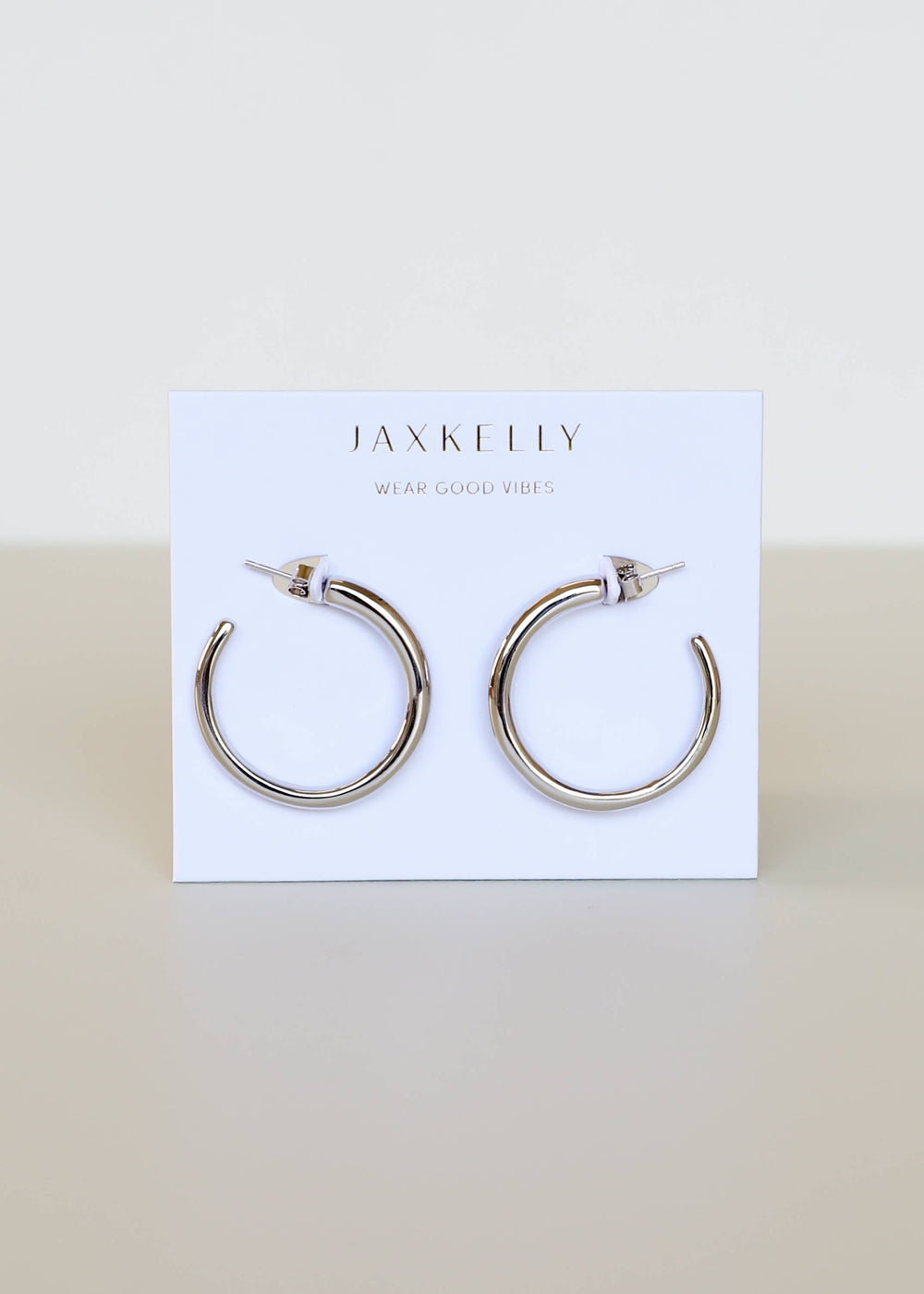 JaxKelly Earrings Everyday Silver Hoop - Medium
