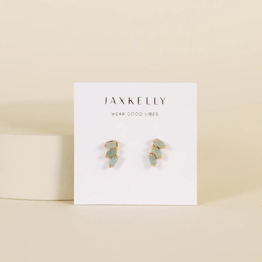 JaxKelly Earrings Offset Trio - Amazonite - Earring