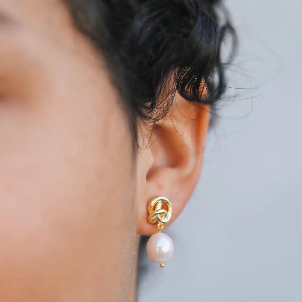 JaxKelly Earrings Pearl Knot Earrings