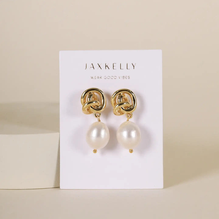 JaxKelly Earrings Pearl Knot Earrings
