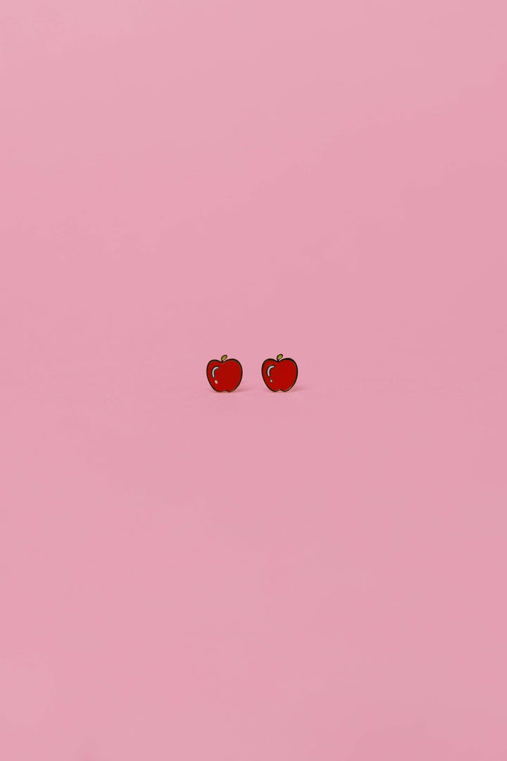 JaxKelly Fashion Apple Enamel Flat Back Kids Earrings